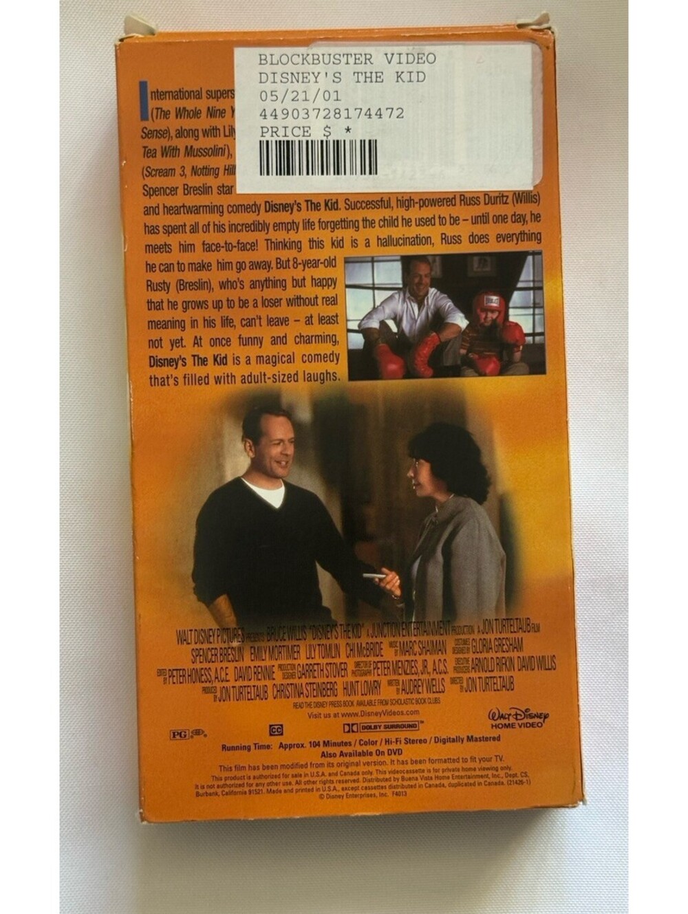 Walt Disney Home Video Disney's The Kid VHS Full Screen NTSC‎ 2000 PG English - Picture 3 of 3